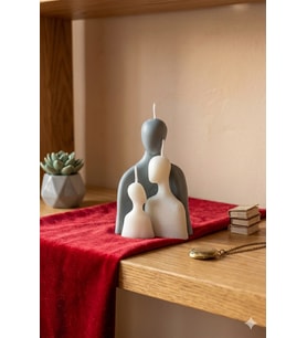 Mumelia Candles Aile Sıcaklığı - Doğal Soya Dekoratif Mum - Gri