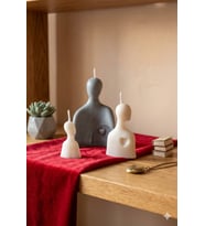 Aile Sıcaklığı Mum 3'lü Set - Mumelia Candles Doğal Soya, El Yapımı, Dekoratif - Gri