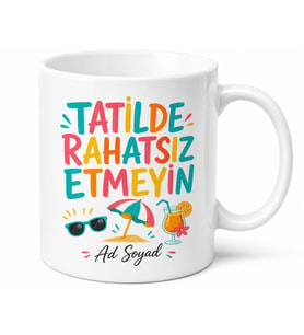 Tatilde Rahatsız Etmeyin Yazılı Komik Kupa Bardak Esprili Hediye