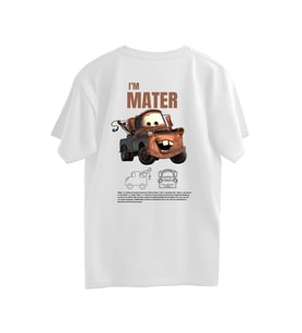 Mater Cars Ön Arka Baskılı Unisex Tişört (Beyaz)