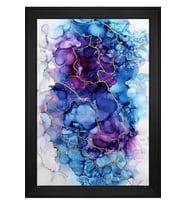Soyut Şekiller Motifli Kanvas Tablo 50 x 70 cm Siyah Çerçeve