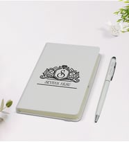 BK Gift Kişiye Özel İsimli 9x14cm Beyaz Defter ve Kalem Hediye Seti - Model 13