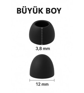 Northcity 12mm Kulaklık Silikonu Samsung ile Uyumlu - 2 Adet Siyah Kulaklık Ucu