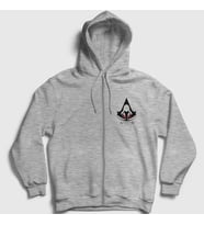 Presmono Unisex Gri Robe Assassin's Creed Fermuarlı Kapüşonlu Sweatshirt 24379tt
