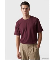 LC WAIKIKI Mürdüm Loose Fit Bisiklet Yaka Erkek Tişört