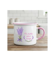 Sevgililere için İsme Özel Tu Çîçeka Min î Kürtçe Enamel PEMBE Kupa Bardak (İSİM İÇİN MESAJ ATINIZ) (Beyaz)
