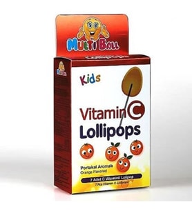 Multiball Kids Vitamin C Lollipops 7'li