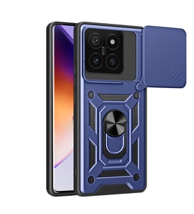 Lexroo Xiaomi 14T Pro Kılıf Magnetik Standlı Kamera Korumalı Sürgülü Vega Kılıf - Mavi