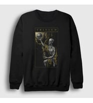 Presmono Unisex Siyah Glasshour Trivium Sweatshirt 178723tt