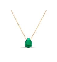 Bella Gloria Damla Yeşil Jade Rose Gümüş Kolye (GK00495)
