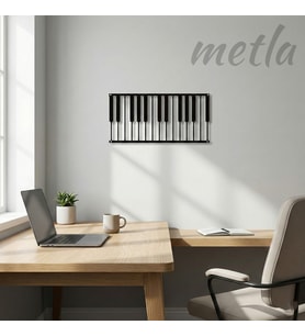 Metla Metal Piyano Tuşları Modern Metal Duvar Tablosu Müzik Odası Stüdyo Salon Dekorasyonu