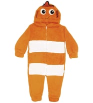 Unisex Polar Sarı Kapşonlu Balıklı Peluş Welsoft Tulum