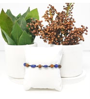 LAPİS LAZULİ MAT KAPLANGÖZÜ ÖRME BİLEKLİK (AMORF)