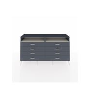 Hyperion Konsol 2 Raflı 8 Çekmeceli  176x44x99 Antrasit-Aytaşı/Antrasit