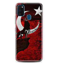 Samsung M21 M22 M23 M30 M31S M32 Kılıf Desenli Silikon Wolf and Moon 2 1381