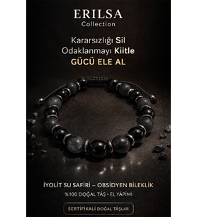 Sertifikalı Obsidyen İyolit Su Safiri Bileklik - 8 mm Doğal Taş Terahertz Aparatlı El Yapımı (Çok Renkli)