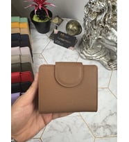 Bozuk Para Bölmeli Çıtçıtlı Şık Hakiki Deri Taba Kadın Cüzdan 38718 (Çok Renkli)