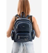 Suni Deri Kadın Sırt Çantası 38*28 Cm Mega Bag Günlük Kullanıma Uygun Çok Cepli İçi Astarlı