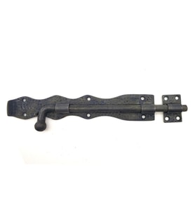 Antika Tarz Dekoratif Pirinç Dövme Kapı Sürgüsü - 25Cm, Oksit