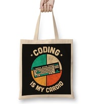 Coding Is My Cardio Fitness Gym Workout Mens Womens 03 Bez Çanta Uzun Saplı