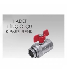 KALDE 1'' KELEBEK KOLLU RAKORLU KÜRESEL KOLLEKTÖR BAĞLANTI VANA 1 İNÇ 1 ADET KIRMIZI