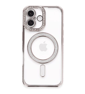 Apple İphone 16 Plus Kılıf Joke Simli Magneticsafe Kılıf - Pembe