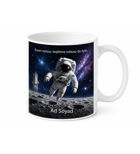 Astronot Uzay Yürüyüşü Ay Yüzeyi Evren Keşfi Kupa Bardak Yıldızlararası Hediye