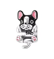 Sarılan French Bulldog Charm  925 Ayar Gümüş