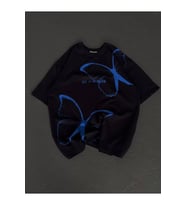Unisex Bisiklet Yaka Baskılı Oversize T-Shirt - Siyah