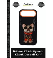 iPhone 17 Air Uyumlu Köpek Desenli Kılıf Köşe Korumalı Aksesuar Gözlüklü