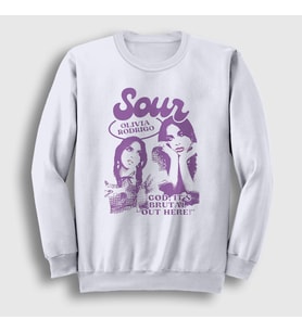 Presmono Unisex Beyaz Sour Müzik Olivia Rodrigo Sweatshirt 487737tt