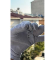 Kadın Gümüş Renk Prenses Kesim Zirkon Taşlı Sallantılı Küpe