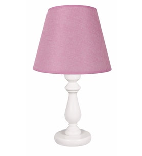 Dekovien Modern Ahşap Ayaklı Kumaş Pembe Abajur