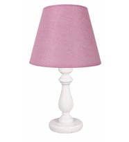 Dekovien Modern Ahşap Ayaklı Kumaş Pembe Abajur