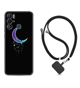 Tecno Pova Neo Kılıf Resimli Boyun Askılı İpli Desenli Silikon Series Moon Star 1851
