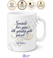 Dünyanın En İyi Kocası Yazılı Baskılı Kupa Bardak Eşe Hediye