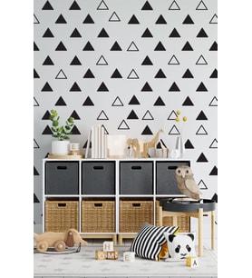 Modern Üçgen Duvar Sticker, Bebek ve Çocuk Odası Dekoratif Duvar Çıkartması Sticker, 3,5x3,5cm Siyah 170 adet 