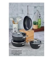 COOKER CKR2853 TİTANİUM 7 PARÇA TENCERE SETİ SİYAH PLATİN