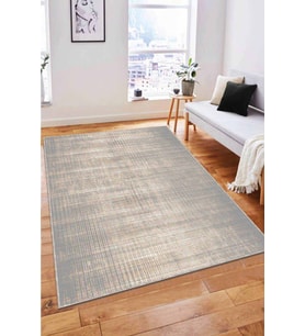 Bej Sade Desensiz Kaymaz Tabanlı Dekoratif Halı AR120 - 100 x 160 cm