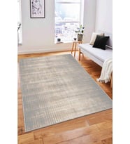 Bej Sade Desensiz Kaymaz Tabanlı Dekoratif Halı AR120 - 100 x 160 cm