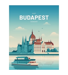 Budapeşte Macaristan Seyahat Tablo Ahşap Poster Dekoratif