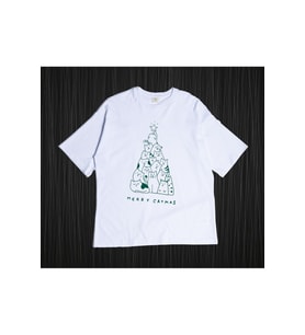 Unisex Merry Catmas Tshirt (Beyaz)