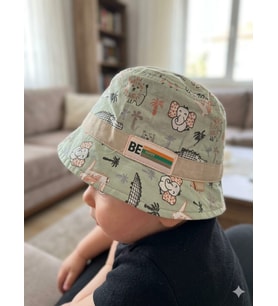 Kitti 0-18 Ay Safari Desenli Erkek Bebek Fötr Şapka
