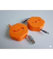 Kablo Makarası  Kablo Toplayıcı  Şarj Kablo Makarası  Taşınabilir Kablo Düzenleyici  Telefon Kablosu Sarma Mekanizması  Dayanıklı 3D Baskı  Kırmızı  KLC Tasarım (Turuncu)