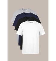 Erkek Çok Renkli T- Shirt Regular Fit Rahat Kesim Bisiklet Yaka 4'lü Basic Tişört Paketi CMREO35-4