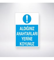 Aldığınız Anahtarları Yerine Koyun