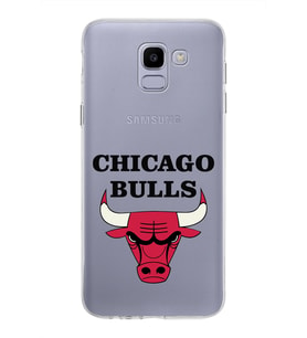 Samsung Galaxy J6 Kapak Chicago Bulls Tasarımlı Şeffaf Silikon Kılıf