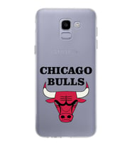 Samsung Galaxy J6 Kapak Chicago Bulls Tasarımlı Şeffaf Silikon Kılıf