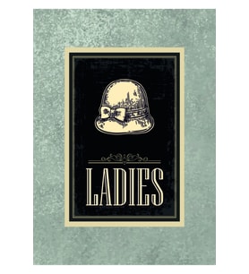 Wc Ladies Tabela Retro Vintage Ahşap Poster