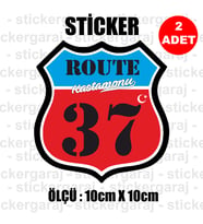 37 kastamonu memleket rota gidiş etiket sticker çıkartma - 2 adet - motosiklet araba otomobil kamyon kamyonet cam uyumlu